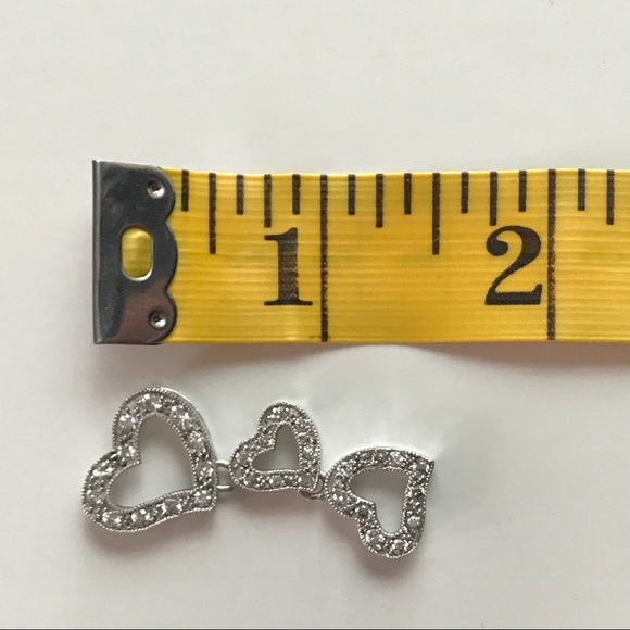 Heart silver Rhodium pendant with cubic zirconia!. - Picture 3 of 4